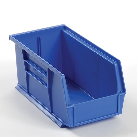 Global Industrial Hang & Stack Storage Bin, Plastic, Blue, 5 in H 269682BL